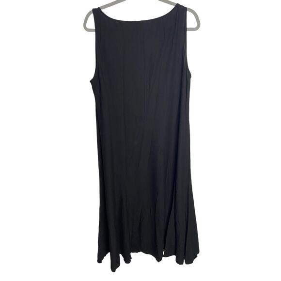 Eileen Fisher Scoop Neck Midi Dress Jersey Sleeveless Black Size Large - Picture 4 of 5